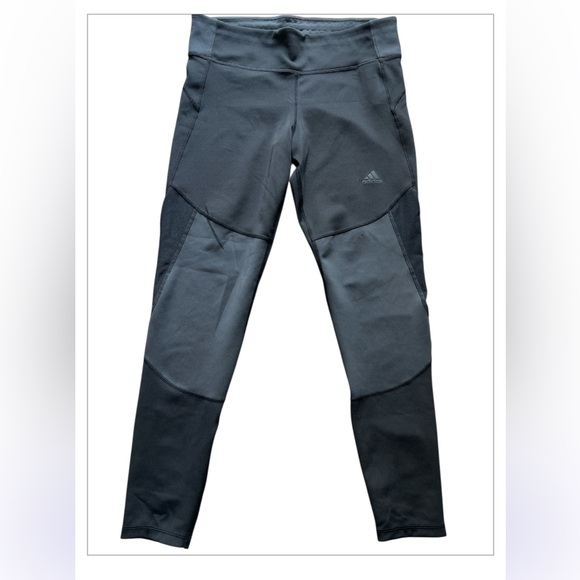 Adidas Climalite Leggings Gray Black Colorblock Compression Pants Women’s M - Picture 1 of 5